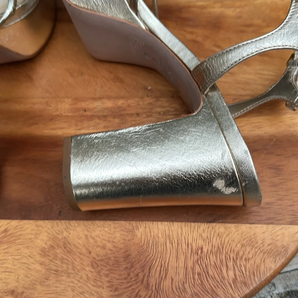 SCHUTZ Gold Platform Sandals - Picture 8 of 16